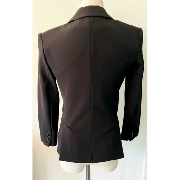 Veronica Beard 0 Core Schoolboy $645 Scuba Blazer Dickey Jacket Fitted Black NWT - Picture 6 of 16